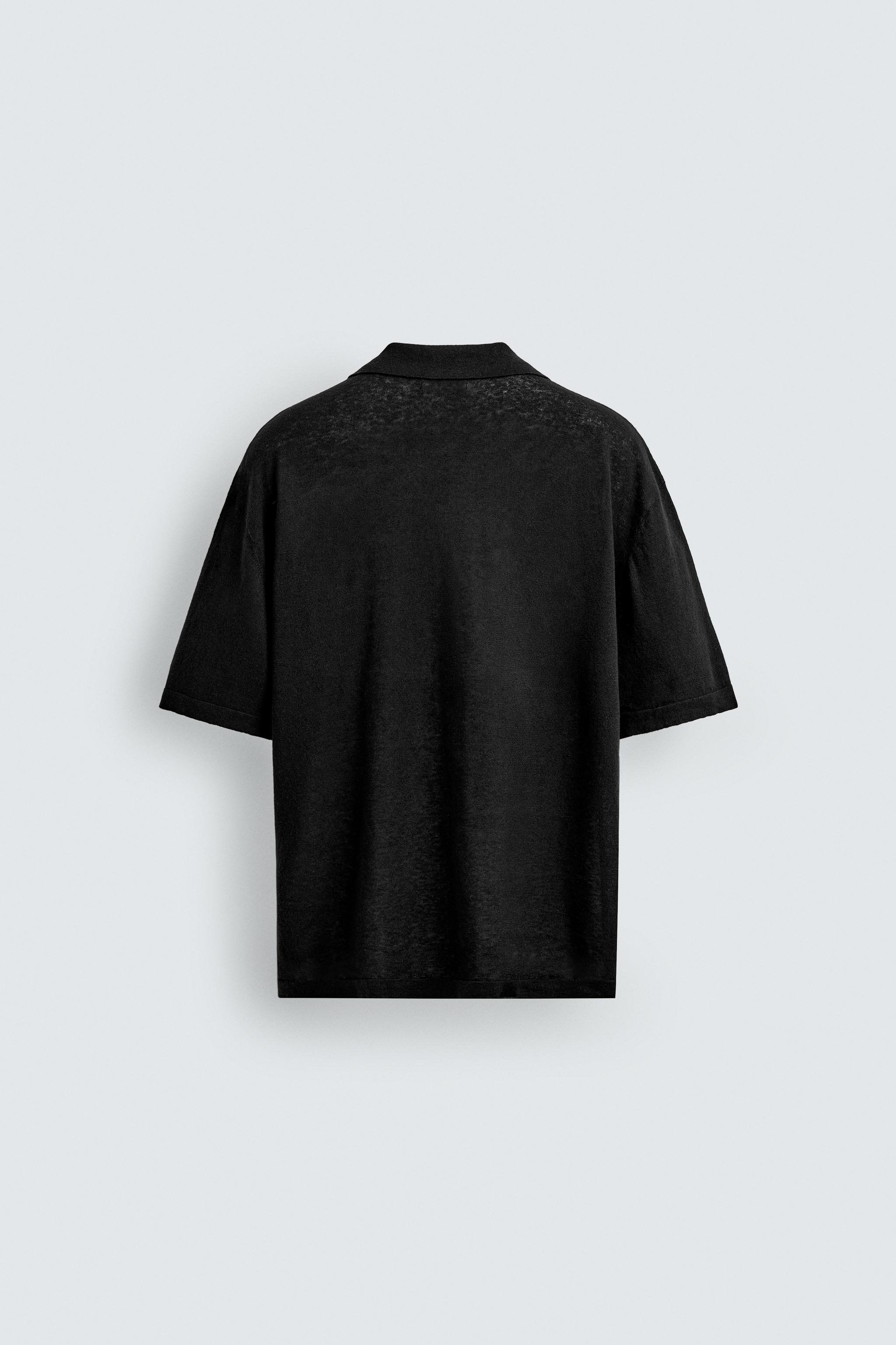 LINEN COTTON BLEND KNIT SHIRT